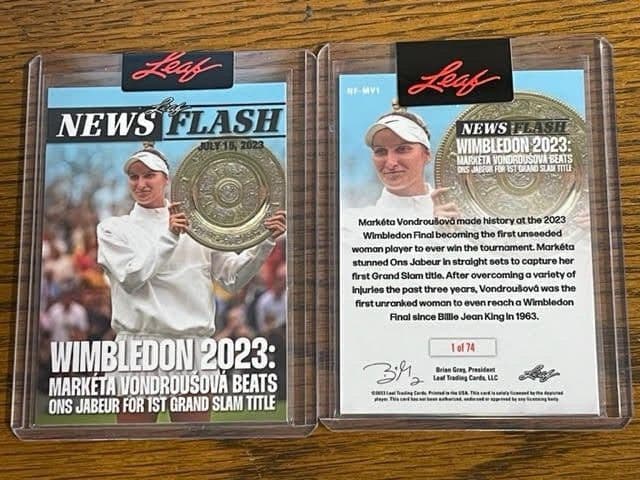 2023 Leaf Marketa Vondrousova Tennis WTA Wimbleon Rookie RC SSP #/74