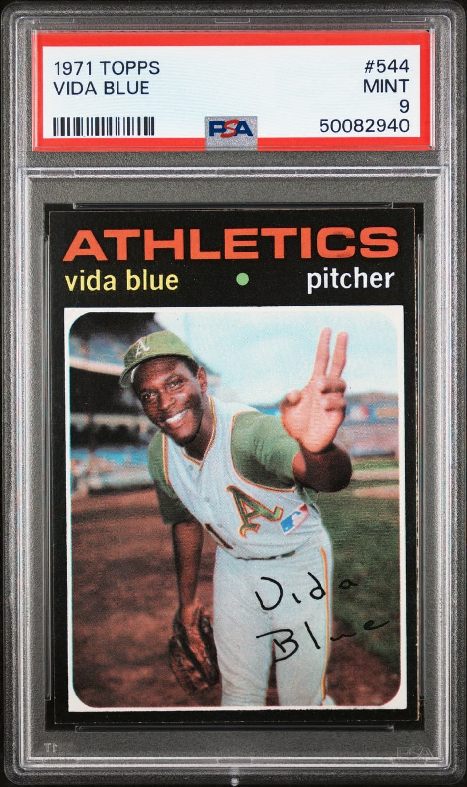 1971 TOPPS #544 VIDA BLUE PSA 9