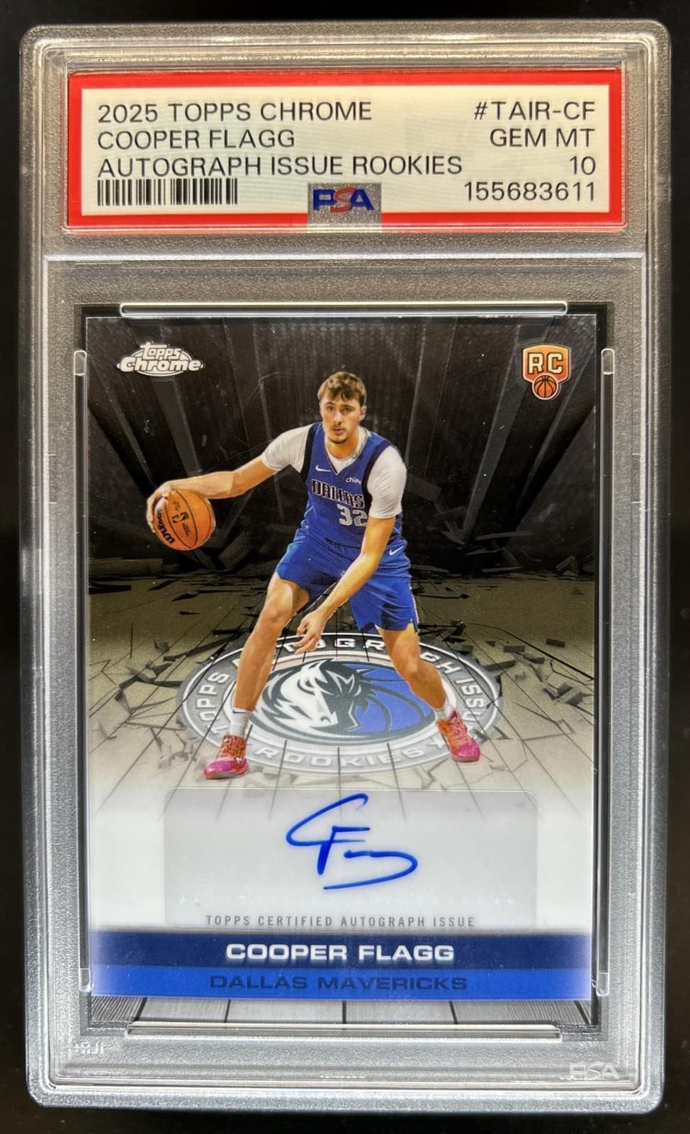 2025-26 Topps Chrome Cooper Flagg Auto Rookies RC #TAIR-CF Mavericks PSA 10