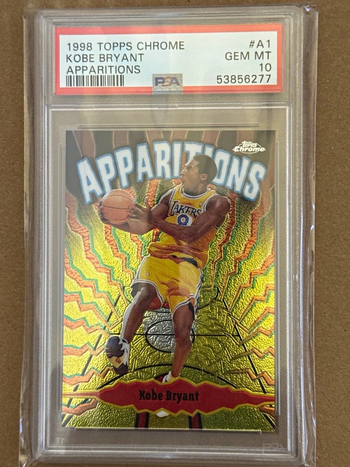 Topps 1998 Chrome Kobe Bryant Lakers Apparitions #A1 Insert PSA 10