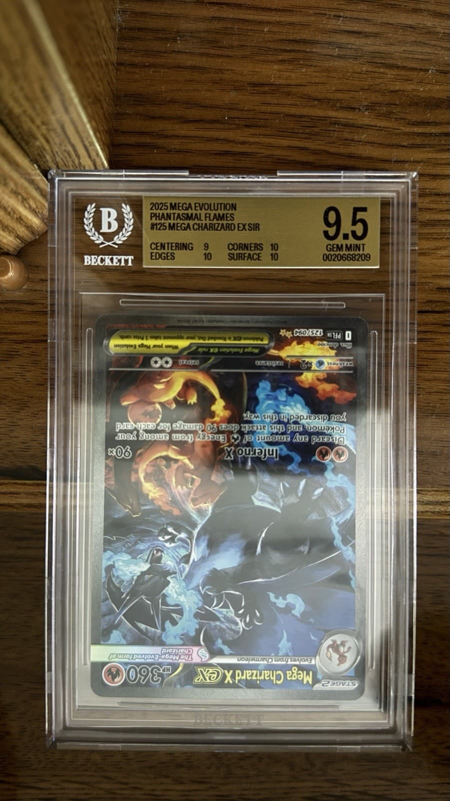 Pokemon Mega Charizard X ex SIR Phantasmal Flames 125 BGS 9.5 Upside Down Error