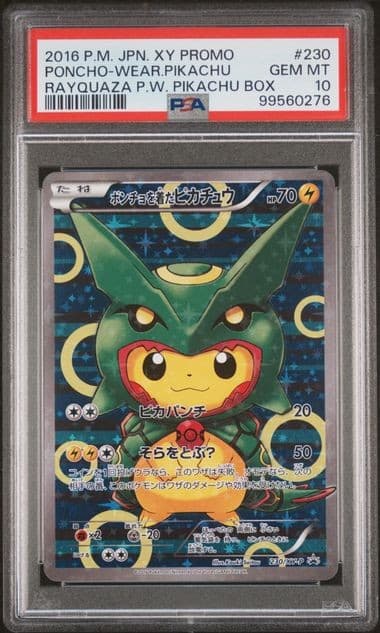 2016 Pokemon Poncho-Wearing Pikachu #230/XY-P Rayquaza PSA 10 Mint
