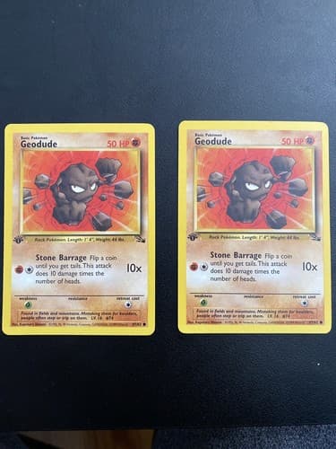 First Edition GEODUDE (2) pokemon card