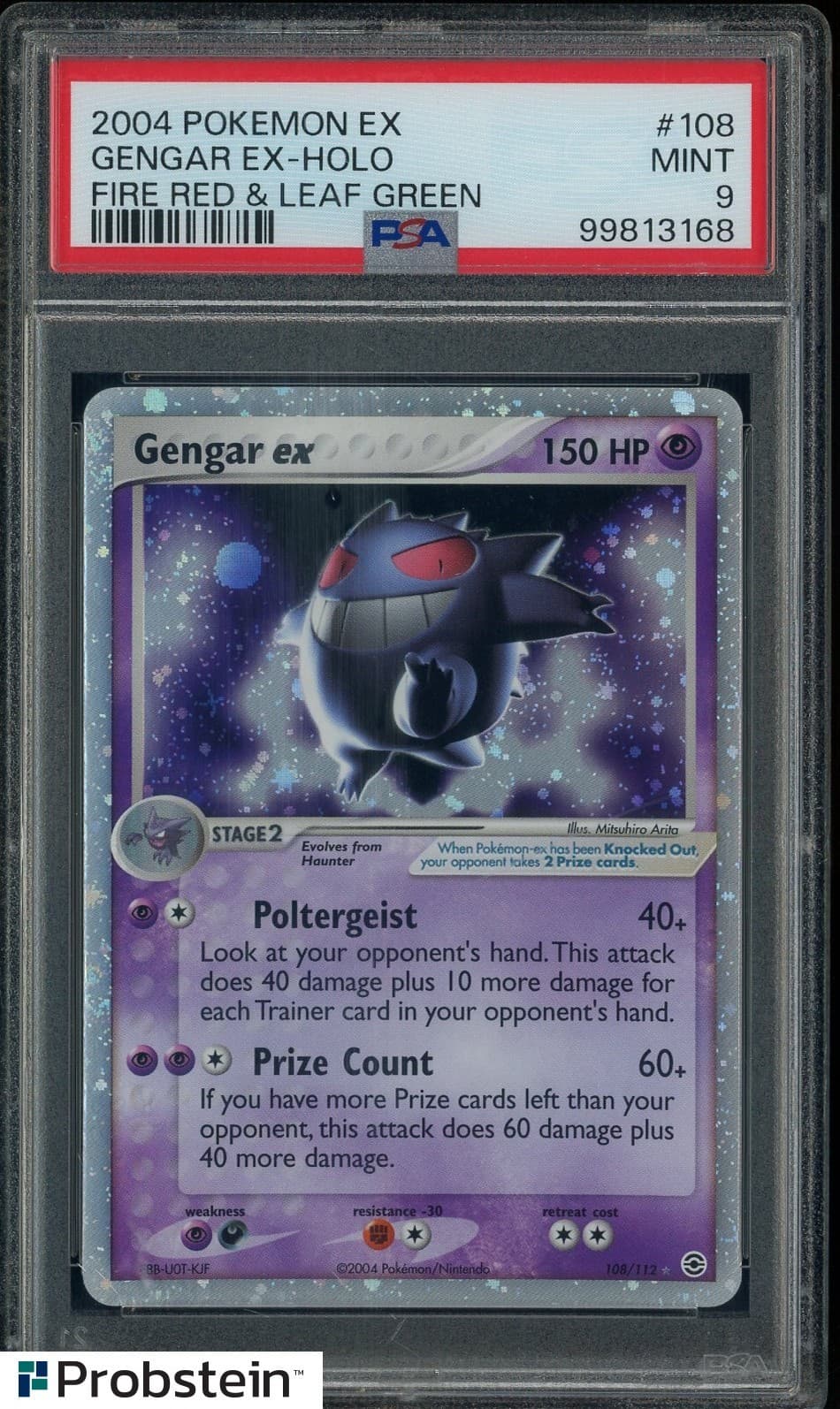 2004 Pokemon EX Fire Red & Leaf Green #108 Gengar EX Holo PSA 9 MINT
