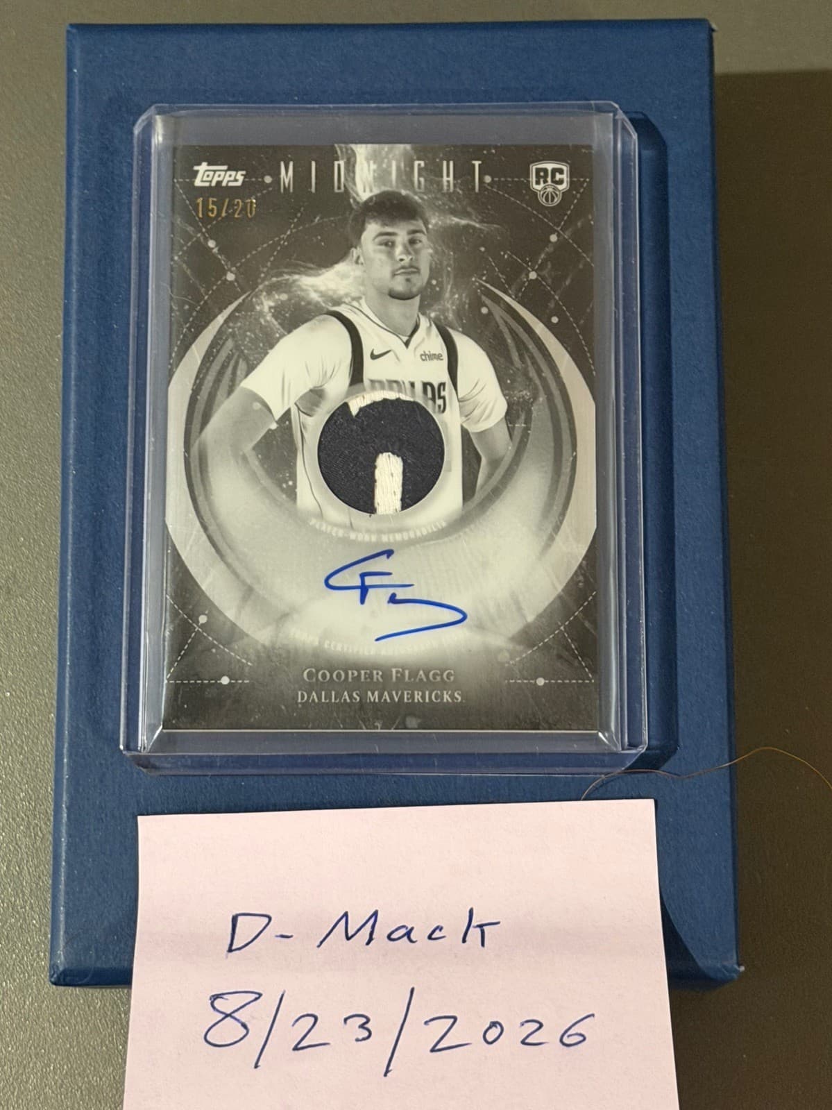 Cooper Flagg 2025-26 Topps Midnight Rpa Rookie Patch Autograph Rc Equinox 15/20