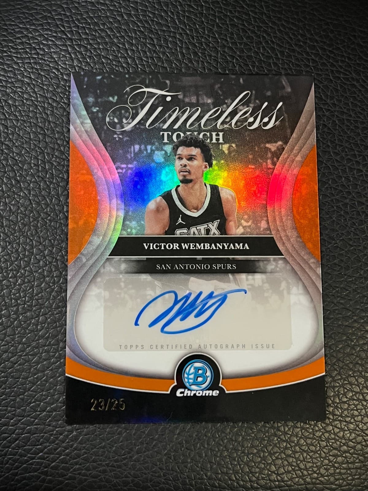 2025-26 Bowman Chrome Victor Wembanyama Timeless Touch Orange Auto /25