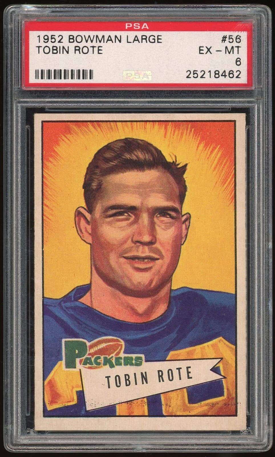 1952 Bowman Large #56 Tobin Rote PSA 6 *8462