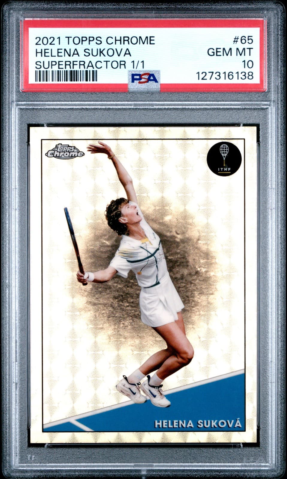 2021 Topps Chrome Tennis Superfractor 1/1 #65 Helena Sukova 1/1 Psa 10
