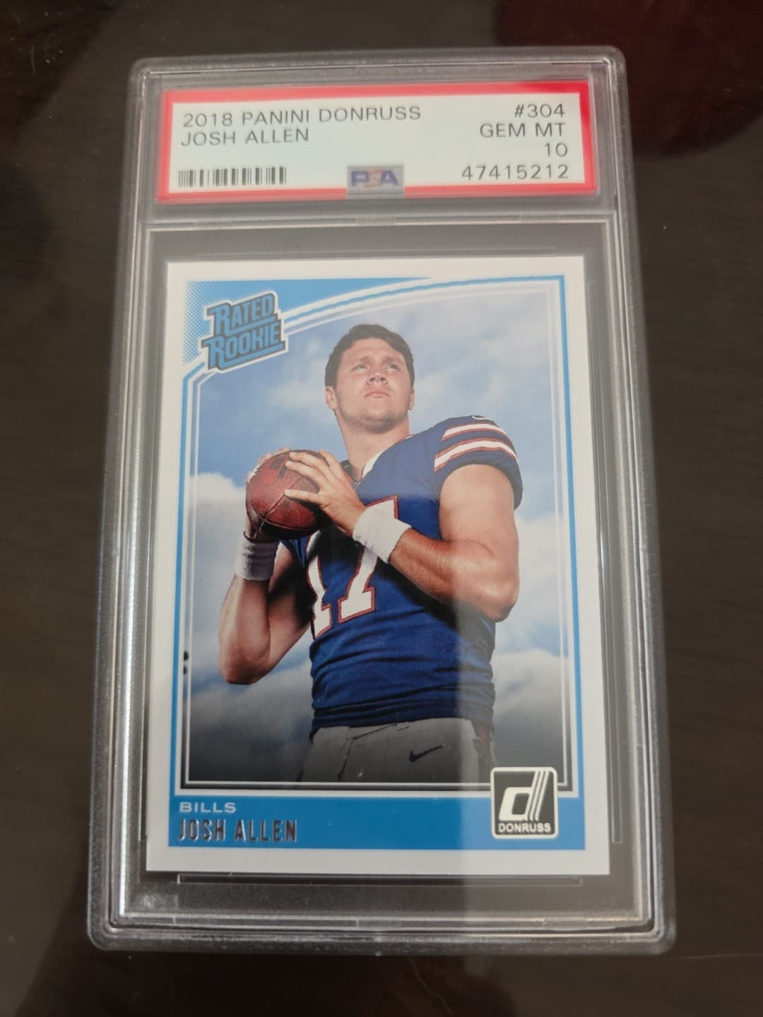 2018 Panini Donruss Rated Rookie Josh Allen #304 (RC) PSA 10