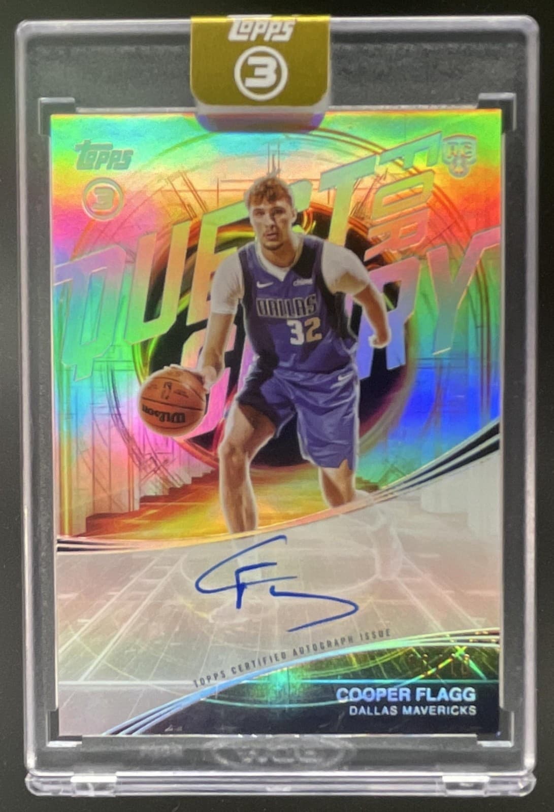 2025-26 Topps Three Cooper Flagg Quest For Glory Auto Rookie RC #10/10 Mavericks