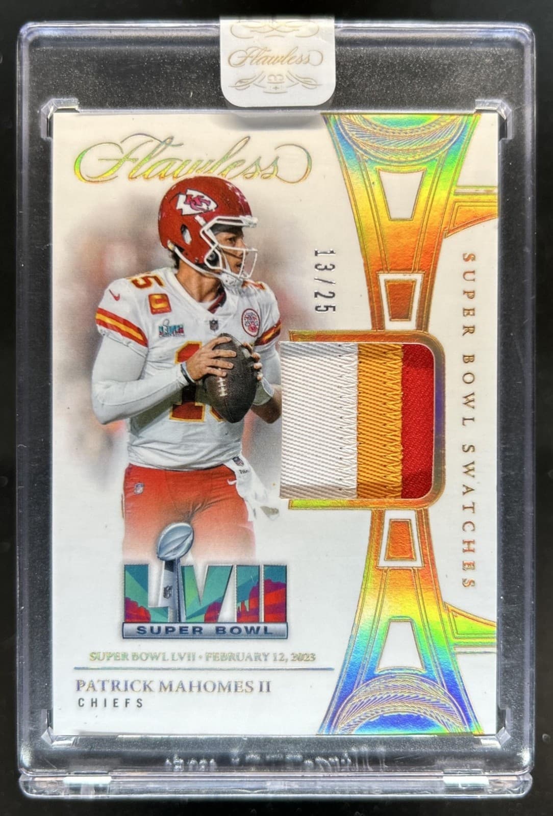 2025 Panini Flawless Patrick Mahomes II Super Bowl Patch #/25 Chiefs