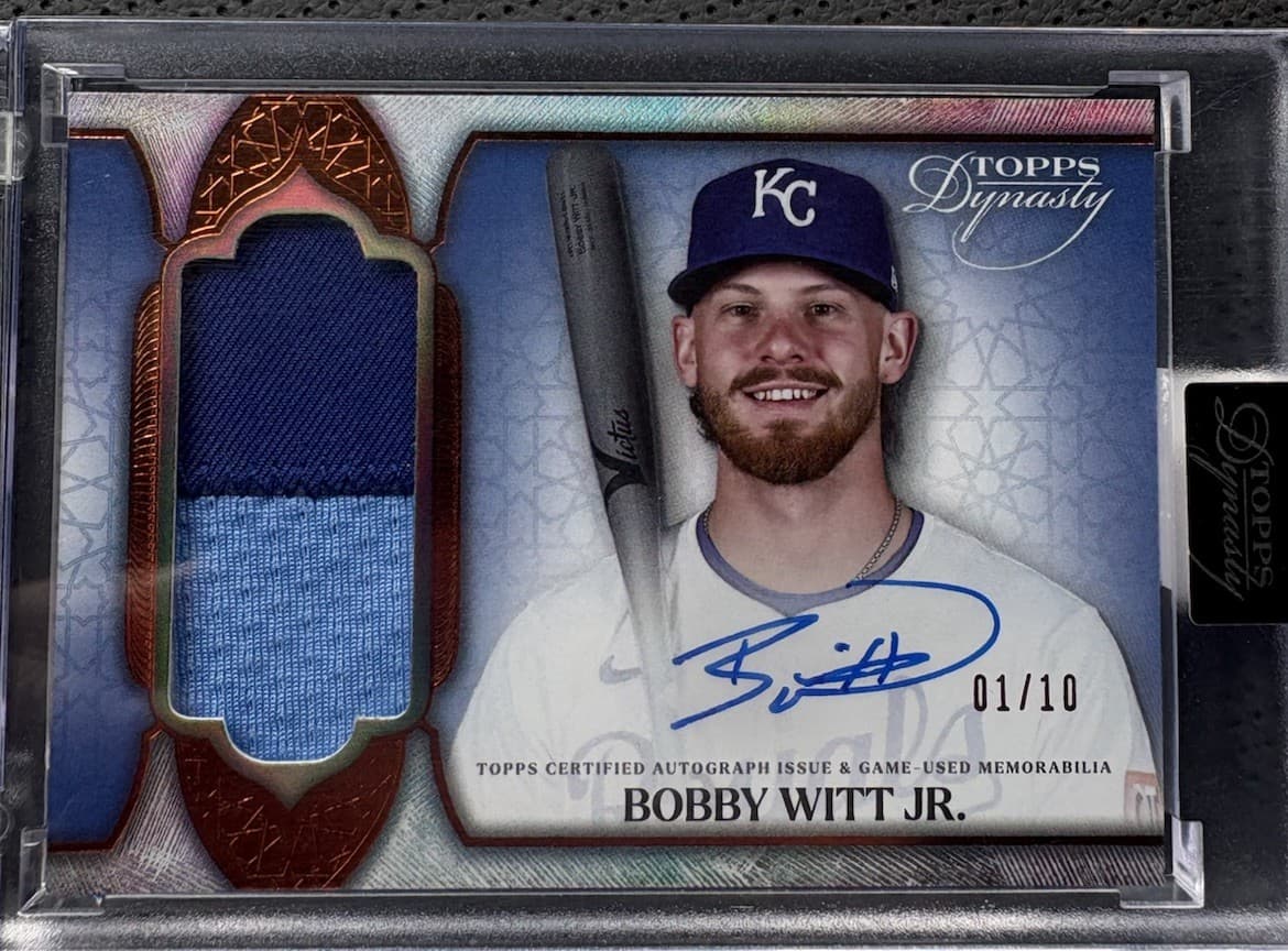 2025 Topps Dynasty Bobby Witt Jr. 1/10 Horizontal Patch Auto! 2 Color Patch KC.