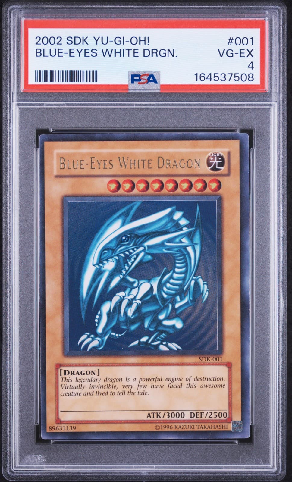 2002 Yu-Gi-Oh! Starter Deck: Kaiba #001 Blue-Eyes White Dragon Psa 4