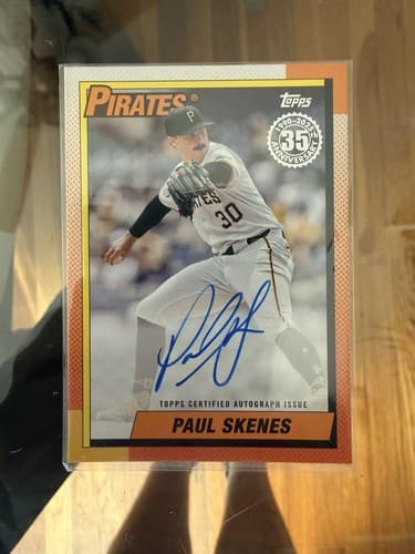 2025 Topps Series 1 1990 Autographs Paul Skenes Auto Pittsburgh Pirates #90A-PS