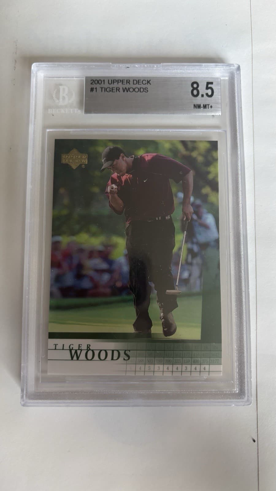 Upper Deck 2001 Tiger Woods #1 RC Base Set Golf Card BGS 8.5 Graded