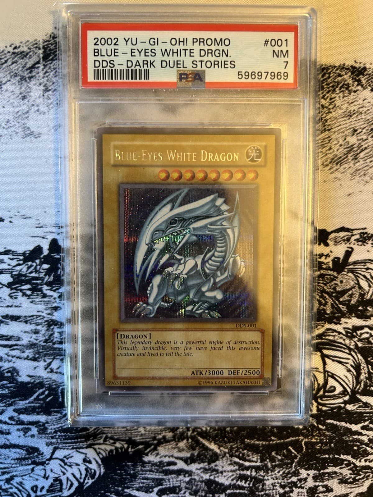 2002 Yu-Gi-Oh! Blue Eyes White Dragon DDS-001 PSA Near Mint 7
