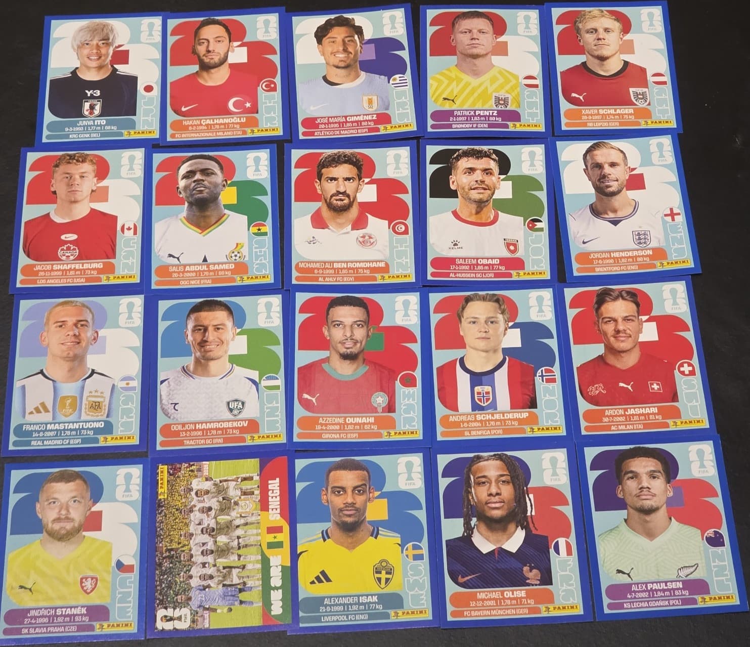 Panini FIFA World Cup Qatar 2022 Soccer 20 Card Lot Ito Calhanoglu Gimenez