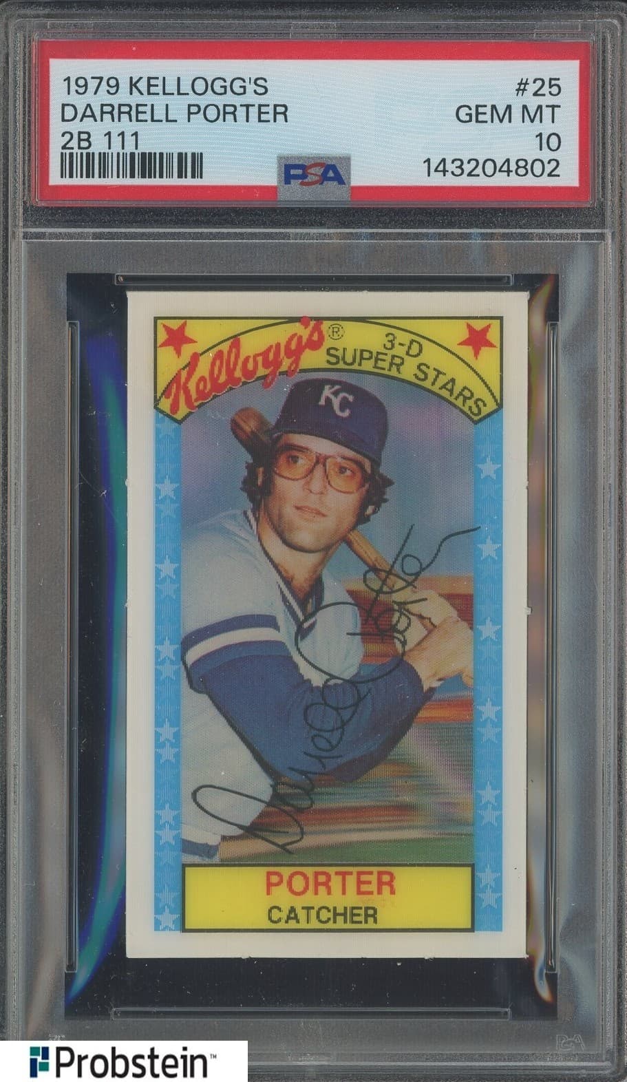 1979 Kellogg's 3-D #25 Darrell Porter Kansas City Royals PSA 10 GEM MINT