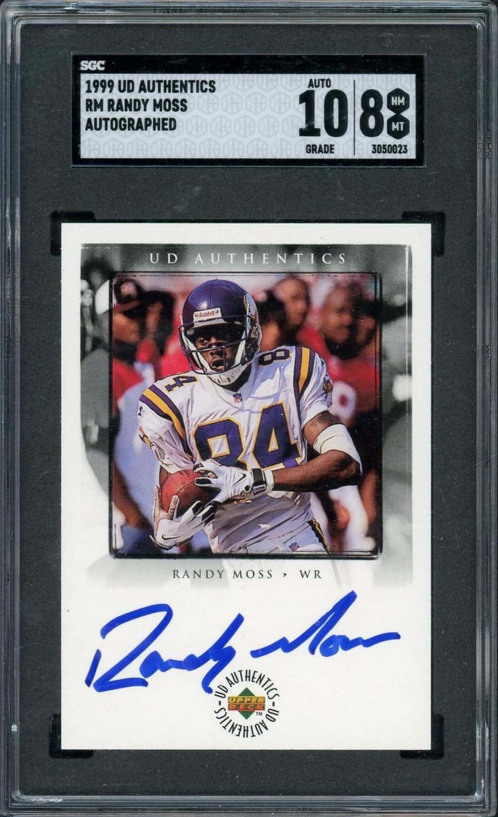 1999 Upper Deck Authentics Randy Moss Auto SGC 8