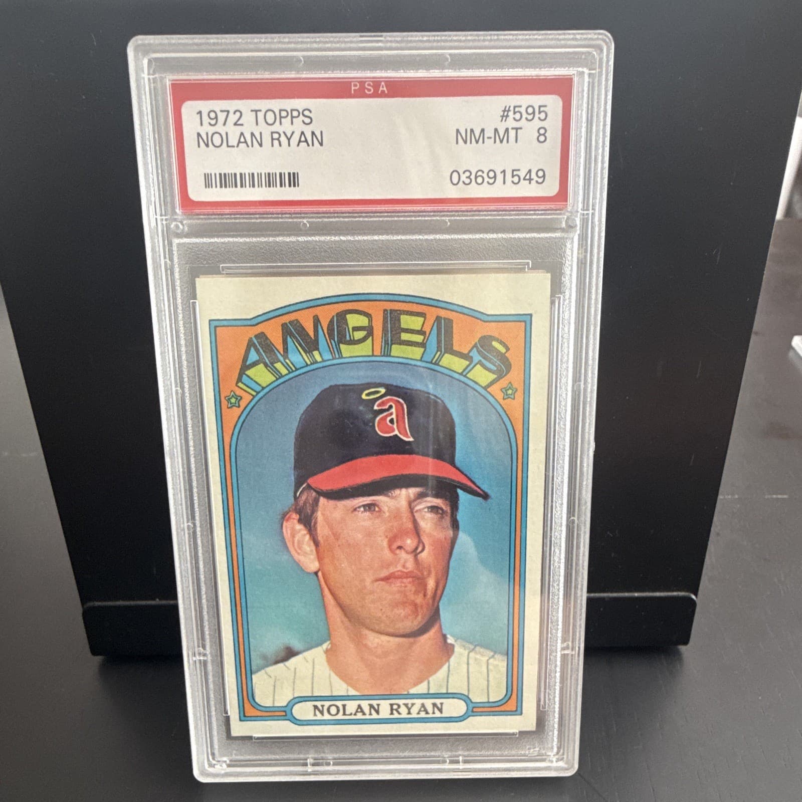 Topps 1972 Nolan Ryan #595 PSA NM-MT 8 Graded Baseball Card California Angels
