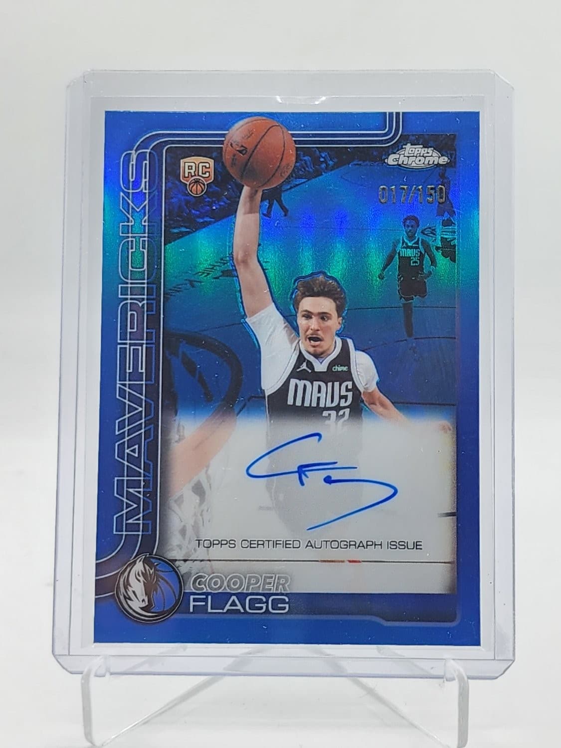 Cooper Flagg 2025-26 Topps Chrome Update True Blue Refractor Rc Auto /150 Q7485