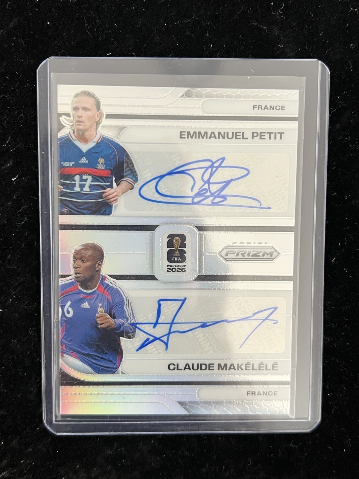 Petit & Claude Makelele 2026 Panini Prizm FIFA World Cup Dual Auto Silver /75