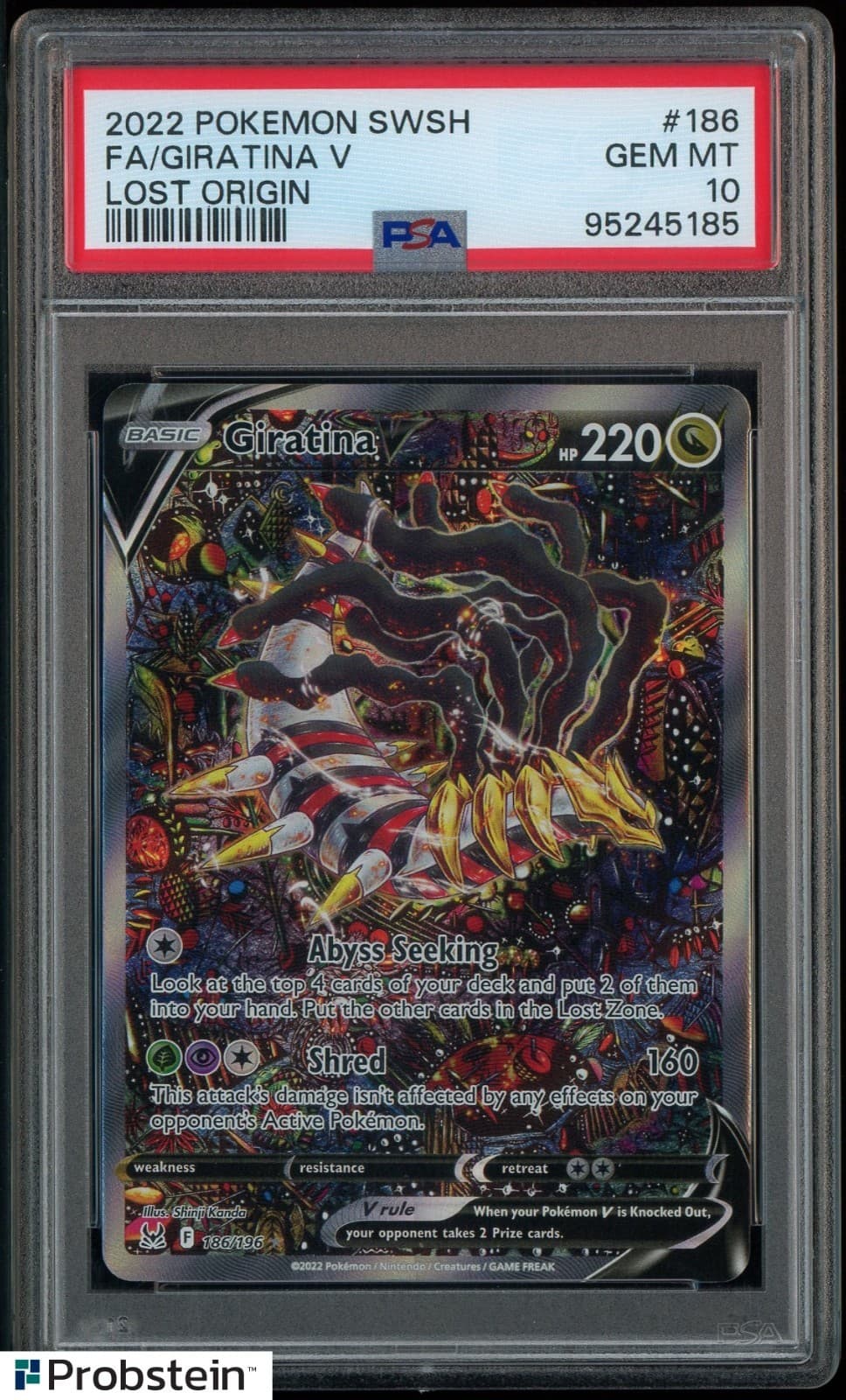 2022 Pokemon SWSH Lost Origin #186 FA Giratina V PSA 10 GEM MINT