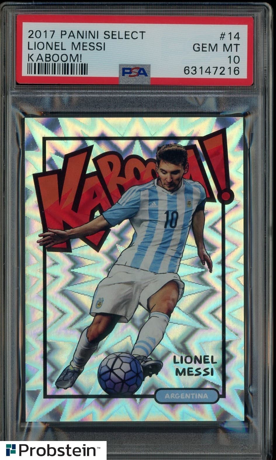 2017 Panini Select Soccer KABOOM! #14 Lionel Messi SSP CASE HIT PSA 10 GEM MINT