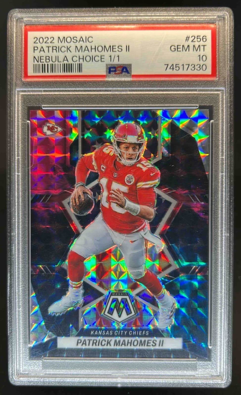 2022 Mosaic Patrick Mahomes II Choice Nebula #1/1 Chiefs PSA 10