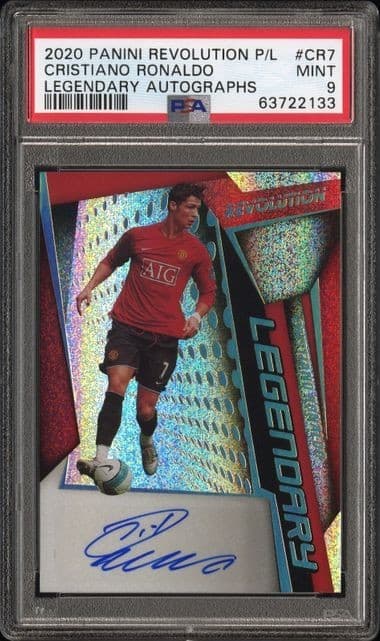 2020-21 Panini Revolution EPL Cristiano Ronaldo Legendary Autographs PSA 9 #CR7