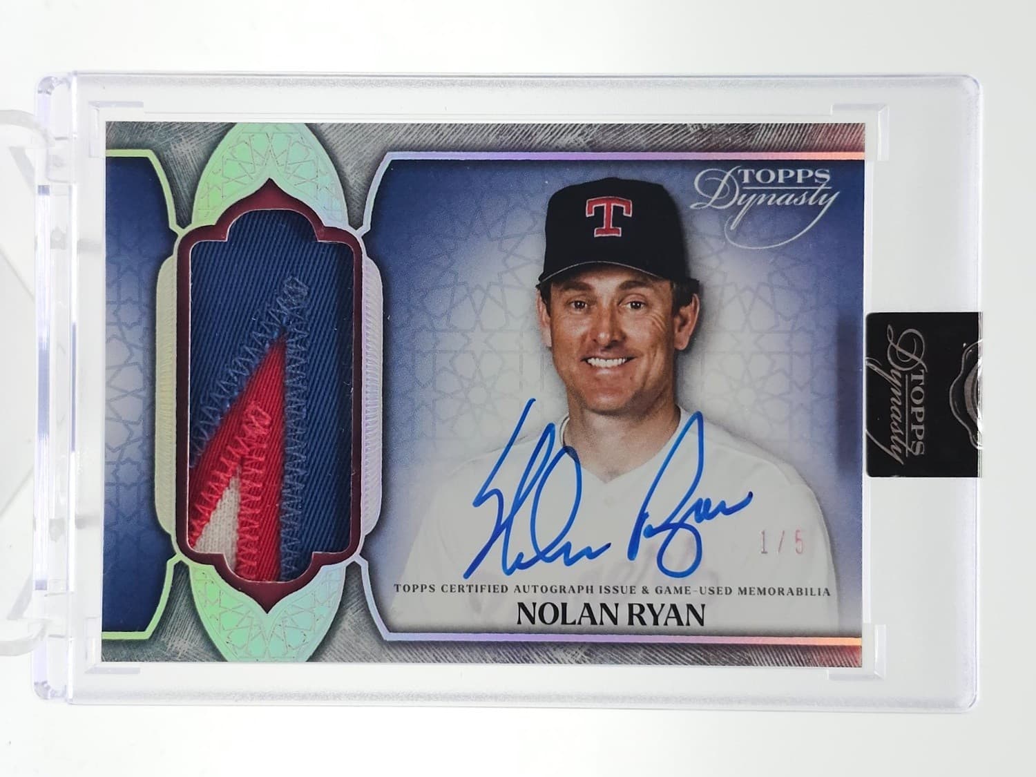 Nolan Ryan 2025 Topps Dynasty Game Used Patch Silver Auto 1/5 #Dap-Nr4 Q4060