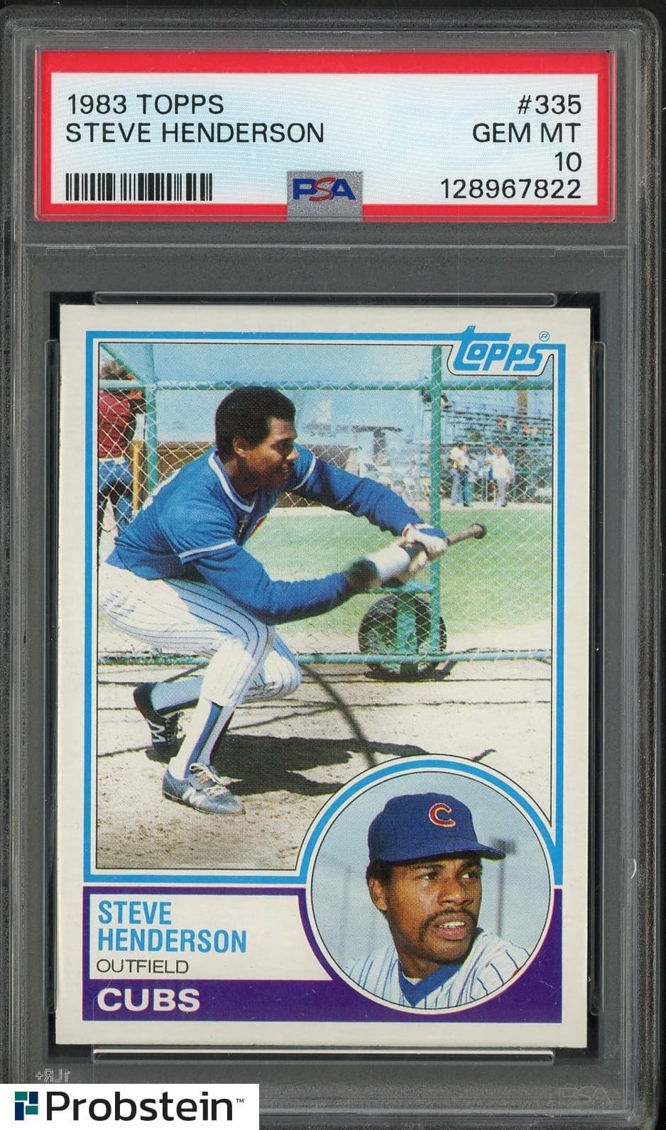 1983 Topps #335 Steve Henderson Chicago Cubs PSA 10 GEM MINT