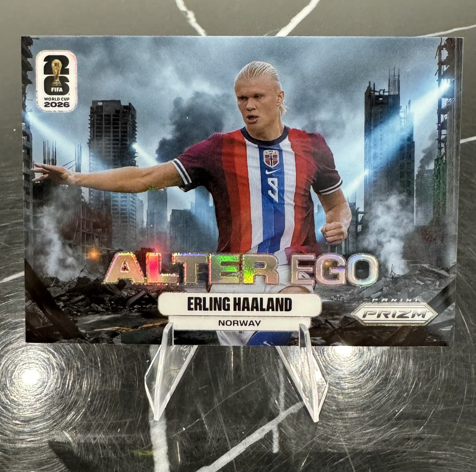 Erling Haaland 2026 Panini Prizm FIFA World Cup #4 Alter Ego Prizm Case Hit SSP