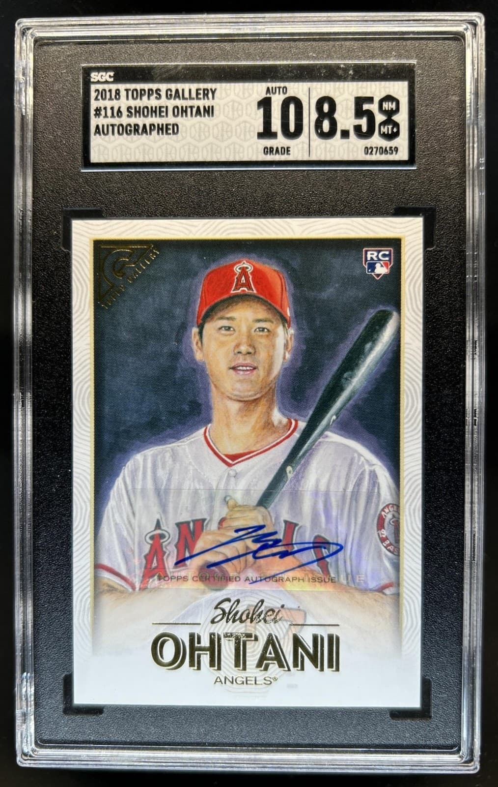 2018 Topps Gallery Shohei Ohtani Auto RC Rookie #116 Angels SGC 8.5/10