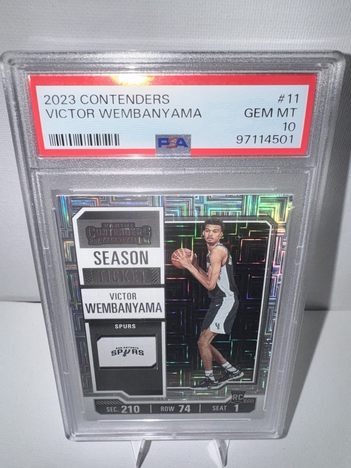 2023-24 Panini Contenders - Season Ticket Victor Wembanyama #11 (RC) PSA 10