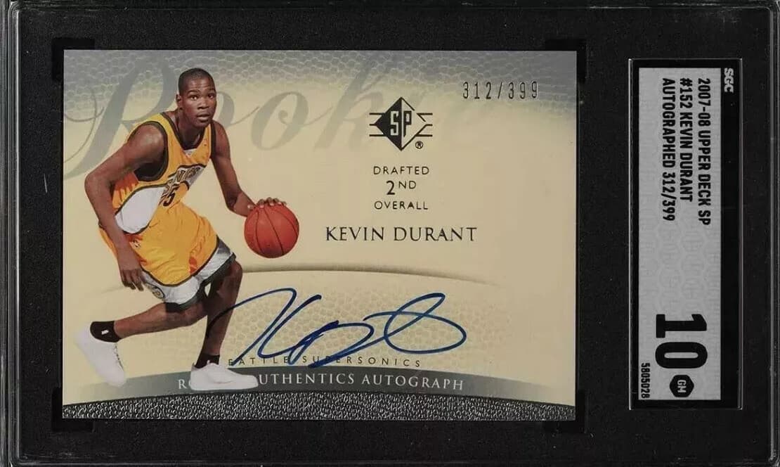 2007 SP Basketball Kevin Durant ROOKIE RC AUTO /399 #152 SGC 10 GEM MINT