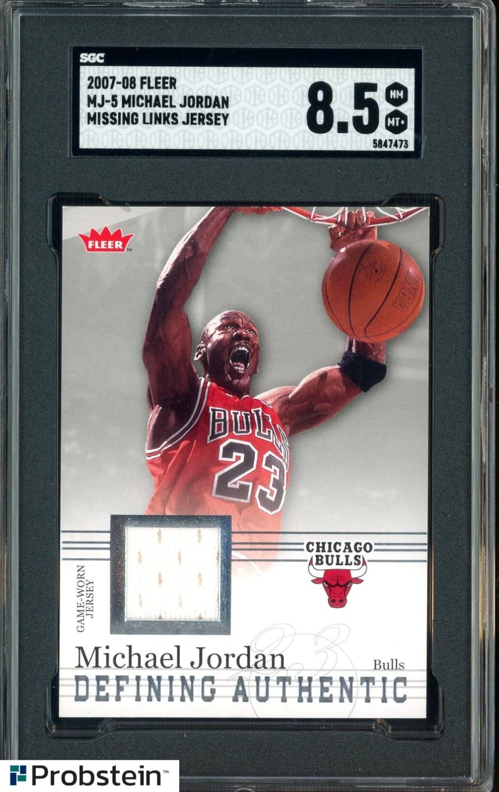 2007-08 Fleer Missing Links Jersey #MJ5 Michael Jordan Chicago Bulls HOF SGC 8.5