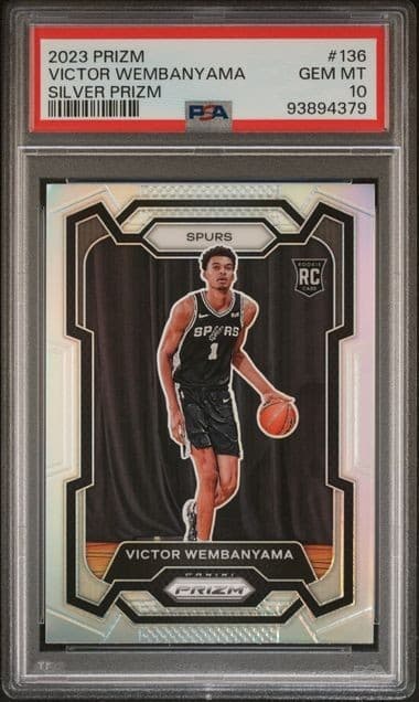 2023 Panini Prizm Silver #136 Victor Wembanyama RC Rookie Card Gem Mint PSA 10
