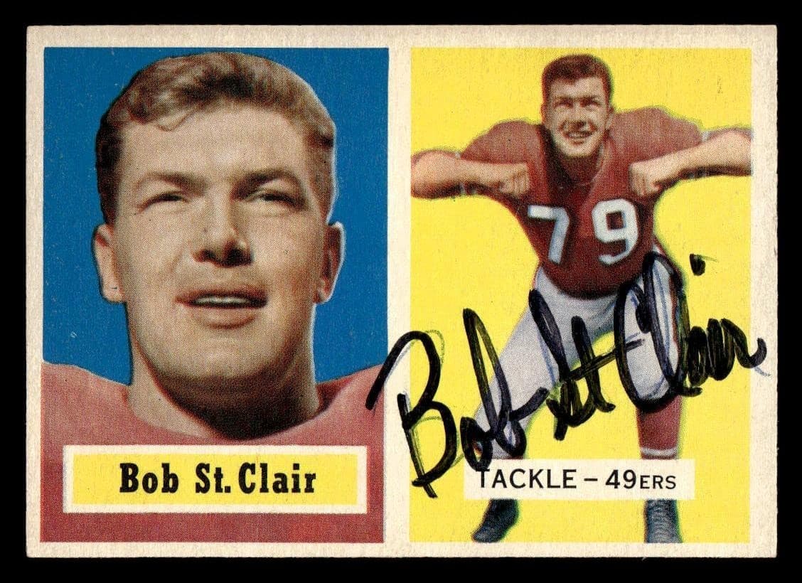 1957 Topps Football #18 Bob St. Clair Signed Autograph (no COA) *f1