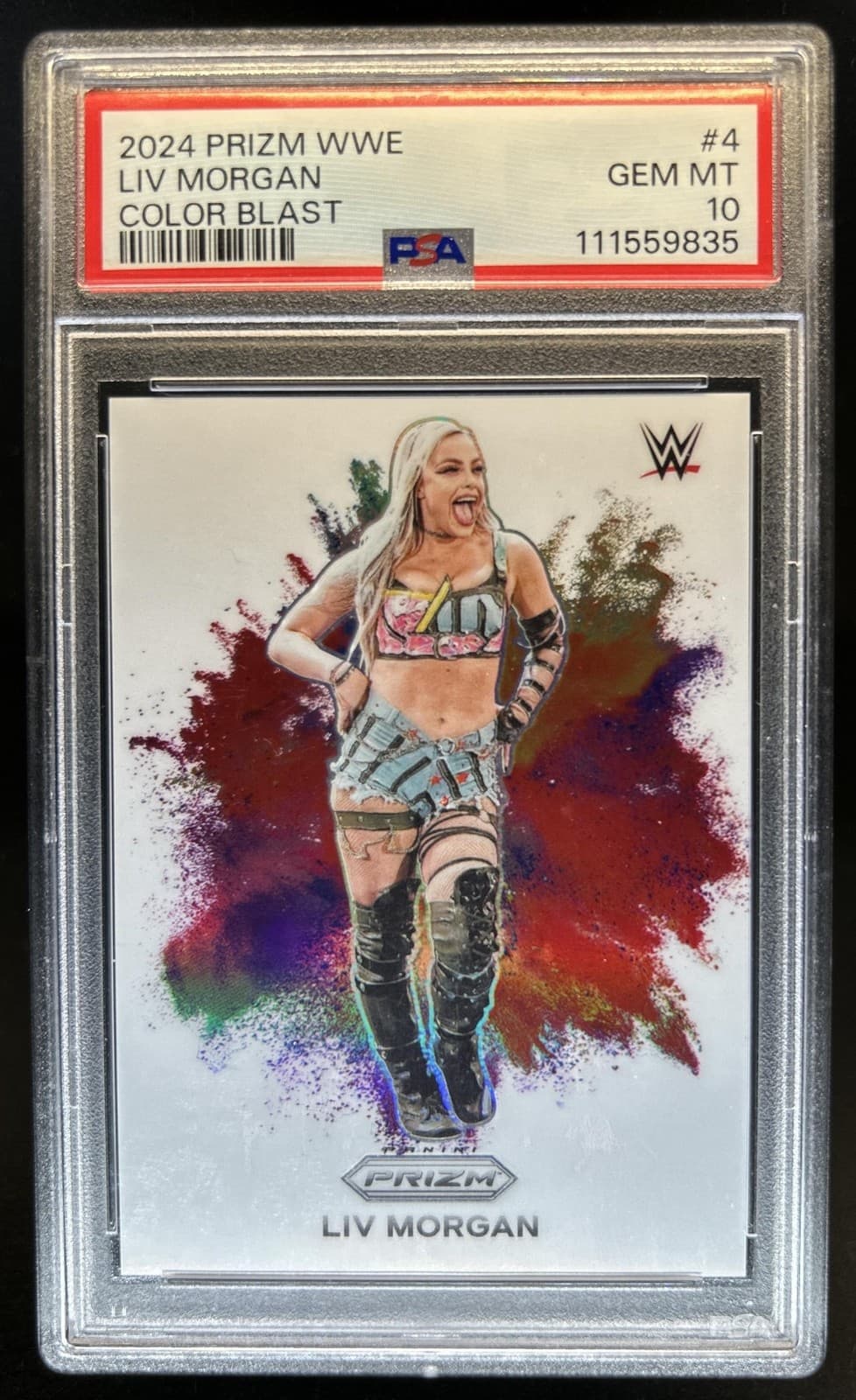 2024 Panini Prizm WWE Liv Morgan Color Blast SSP #4 PSA 10 GEM MINT