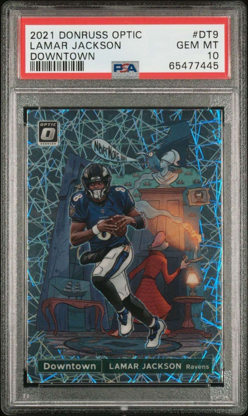 2021 Panini Donruss Optic Downtown Lamar Jackson #DT9 PSA 10 GEM MINT