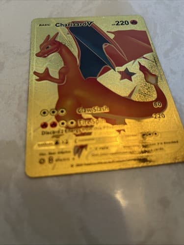 Charizard V Gold Foil Fan Art Textured Collector Pokemon Card 079/073 HP220