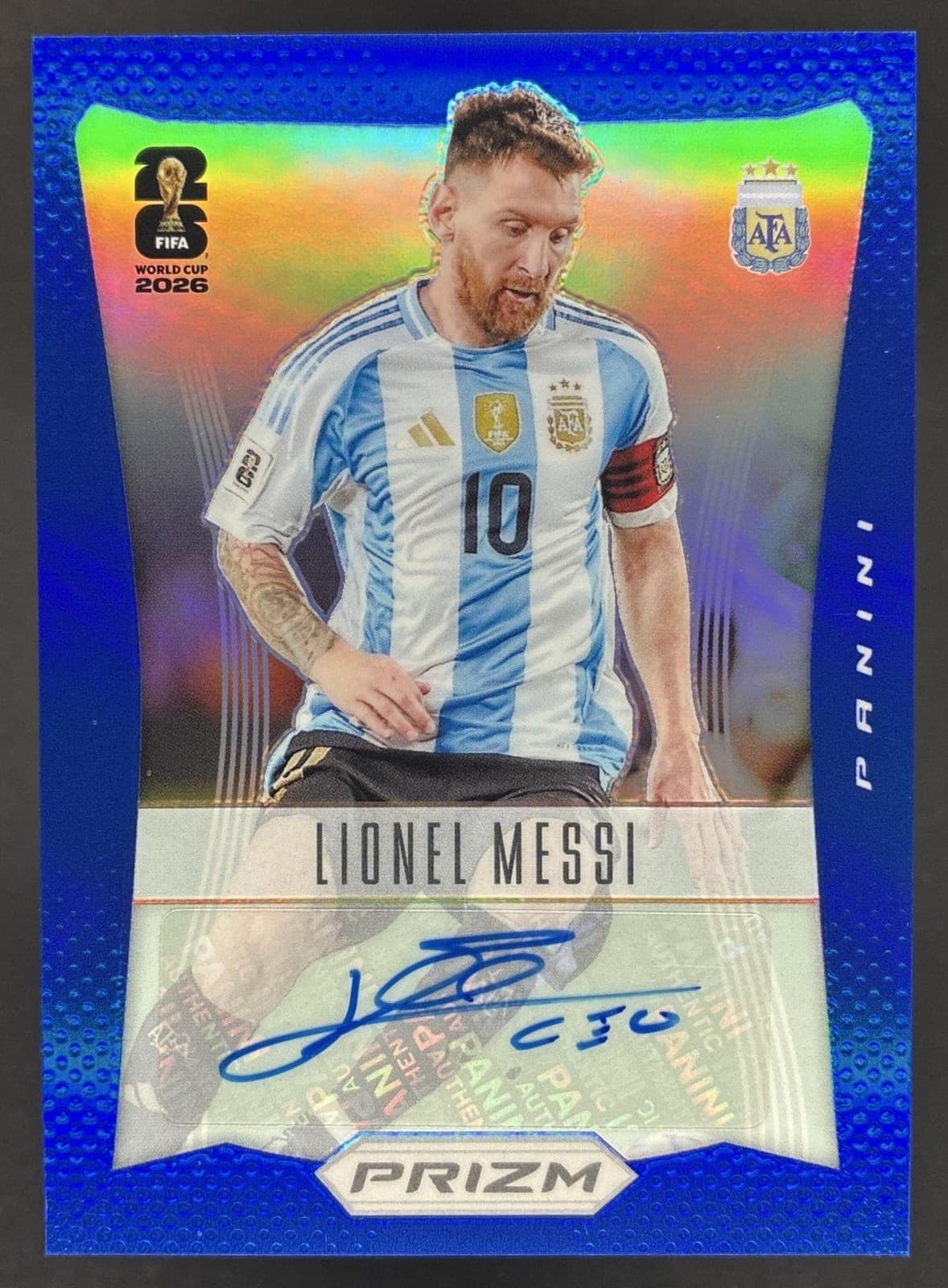 2026 Prizm World Cup Lionel Messi 2012 Throwback Signatures Blue Auto #/49