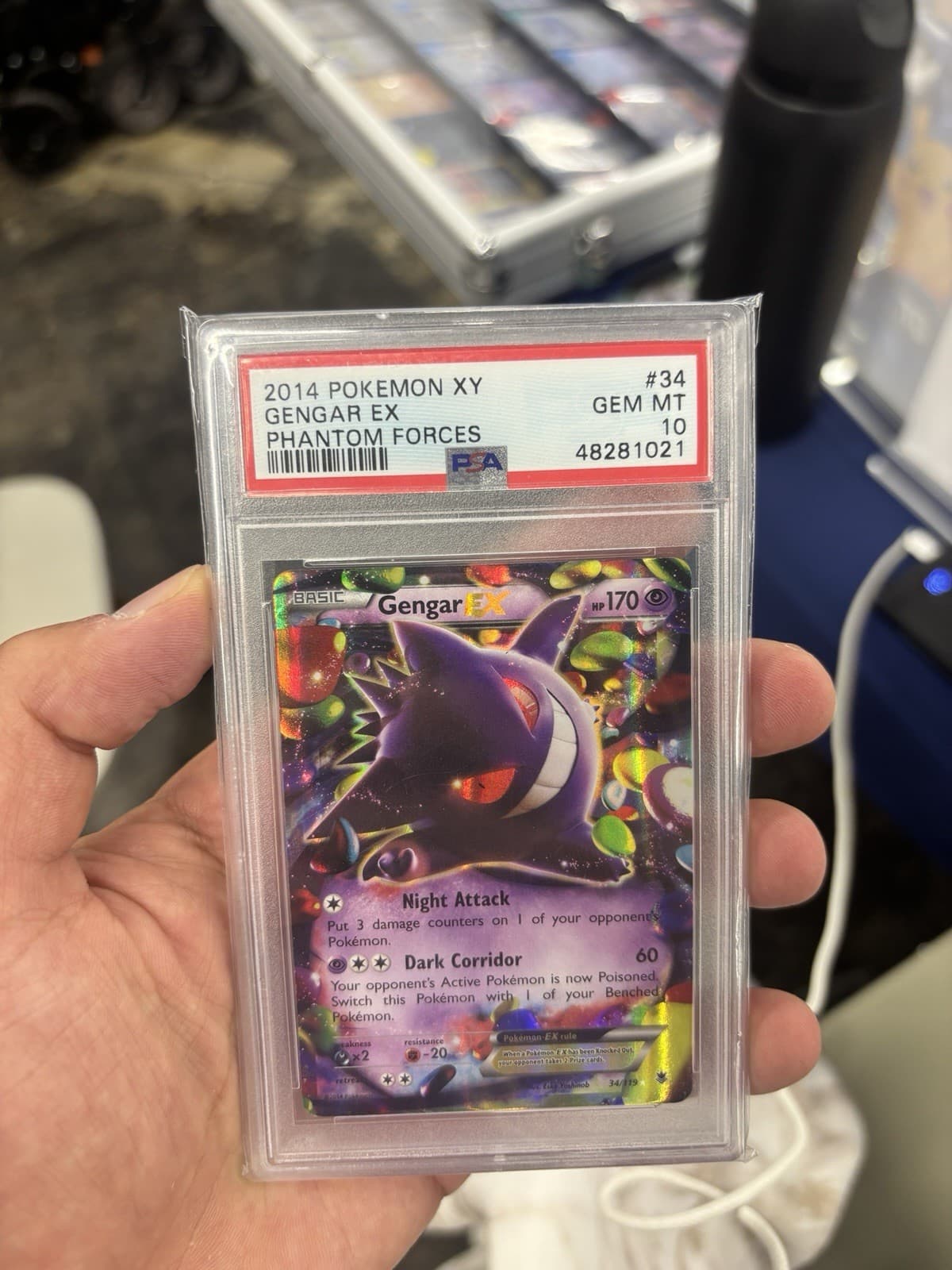 Pokemon 2014 XY Phantom Forces Gengar EX 34/119 Holo Ultra Rare PSA 10