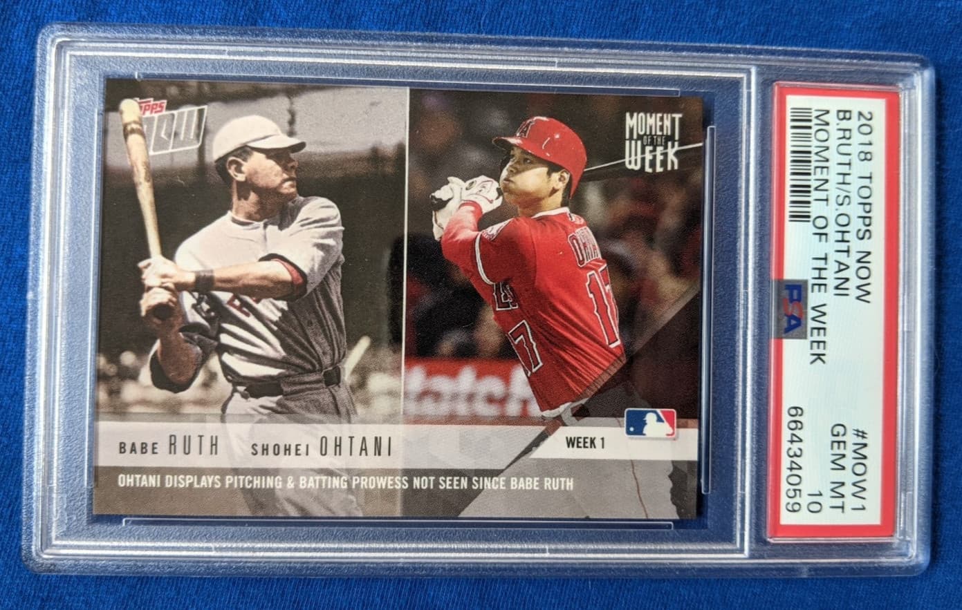 2018 Topps Now  PSA 10  RC  Shohei Ohtani & Babe Ruth #MOW-1 Moment of the Week