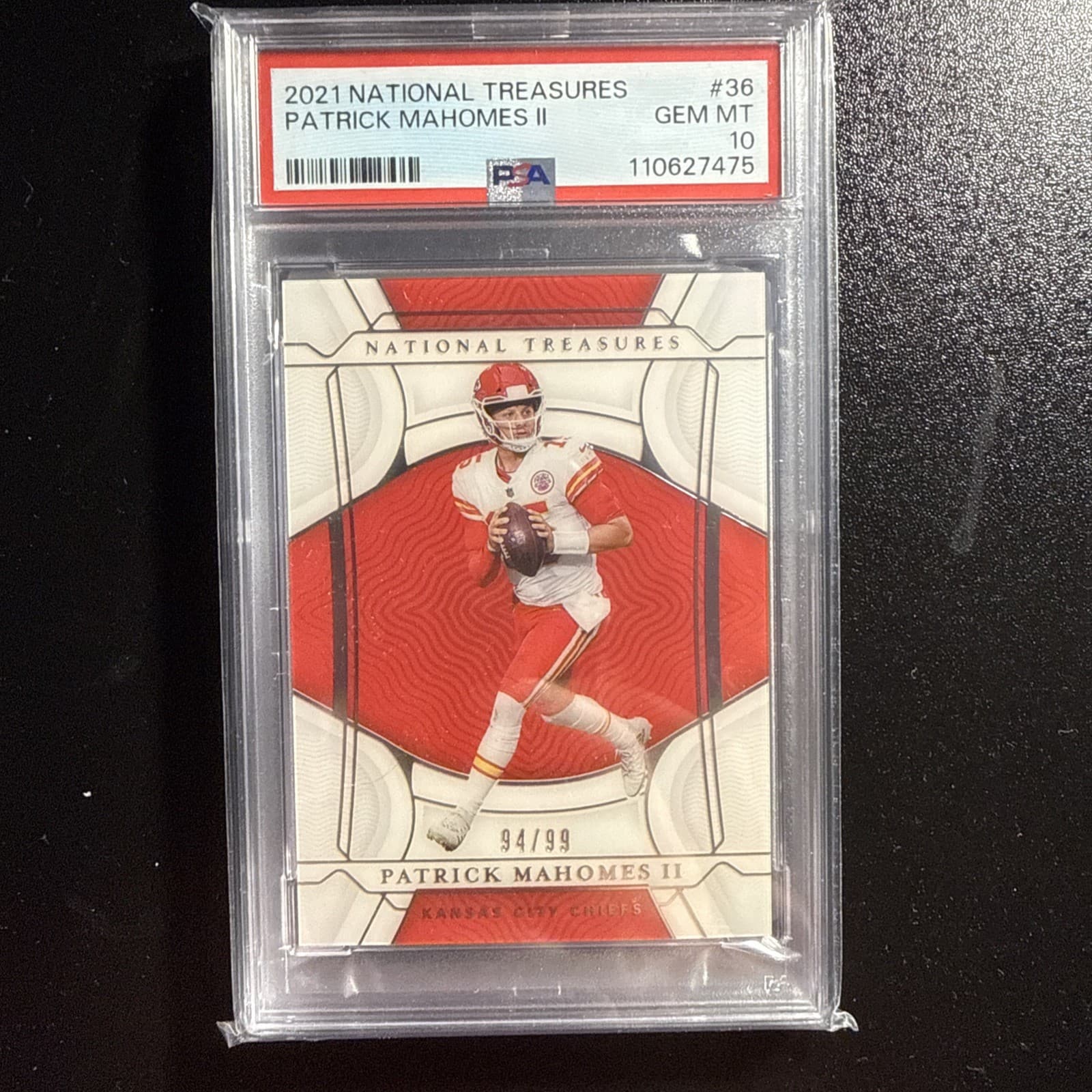 2021 Panini National Treasures Patrick Mahomes Ii /99 #36 Psa 10