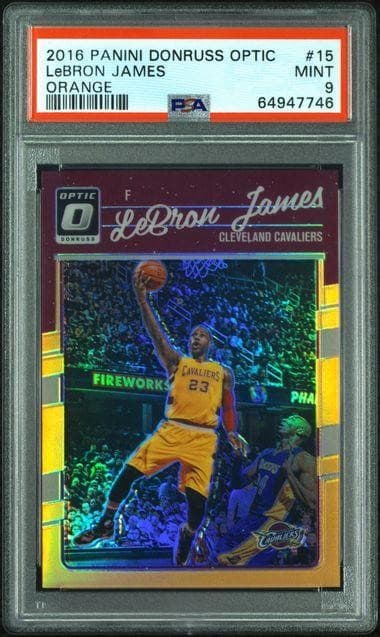 2016-17 Panini Donruss Optic LeBron James Orange /199 #15 PSA 9