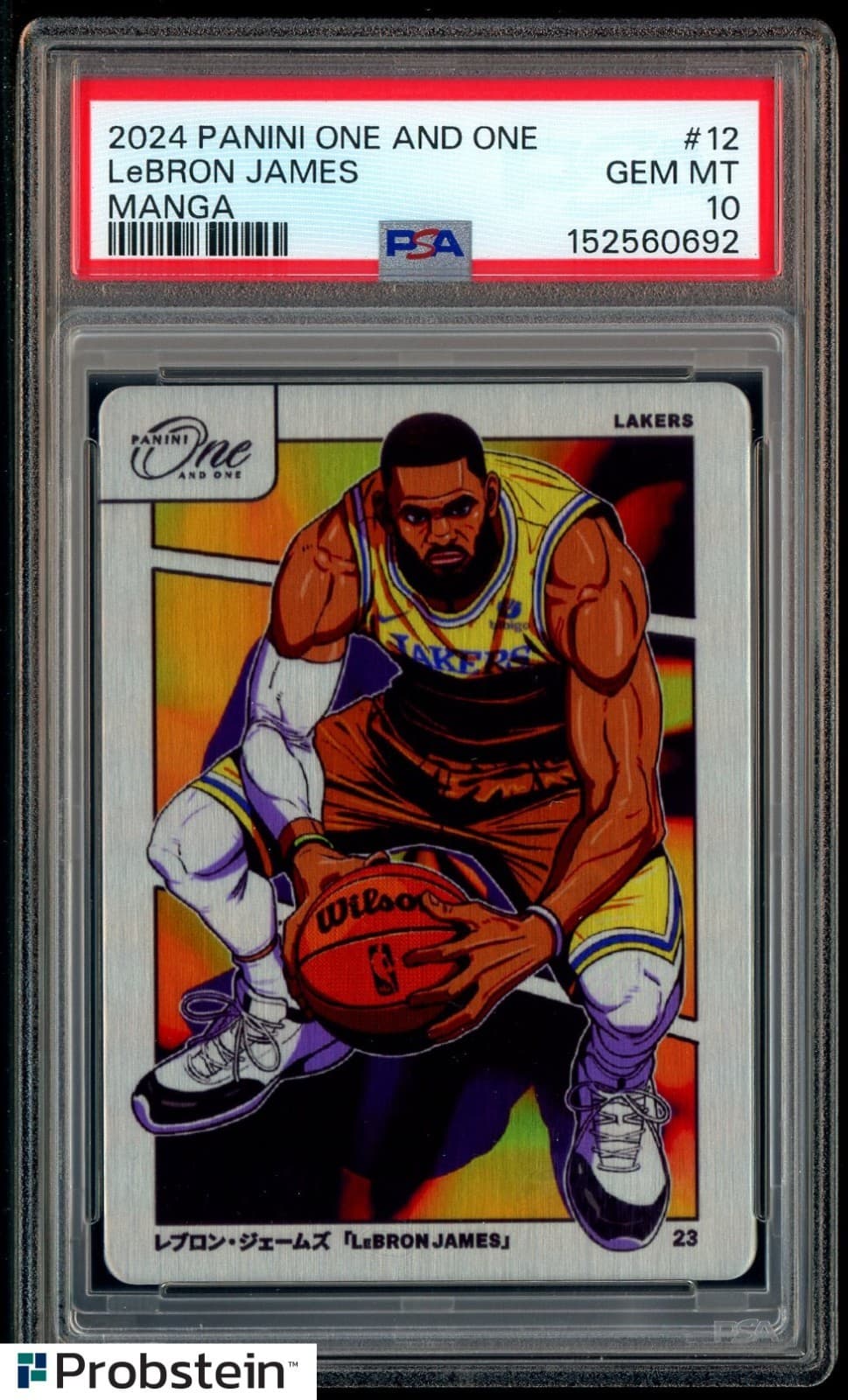 2024 Panini One and One Manga #12 LeBron James Lakers SSP CASE HIT PSA 10