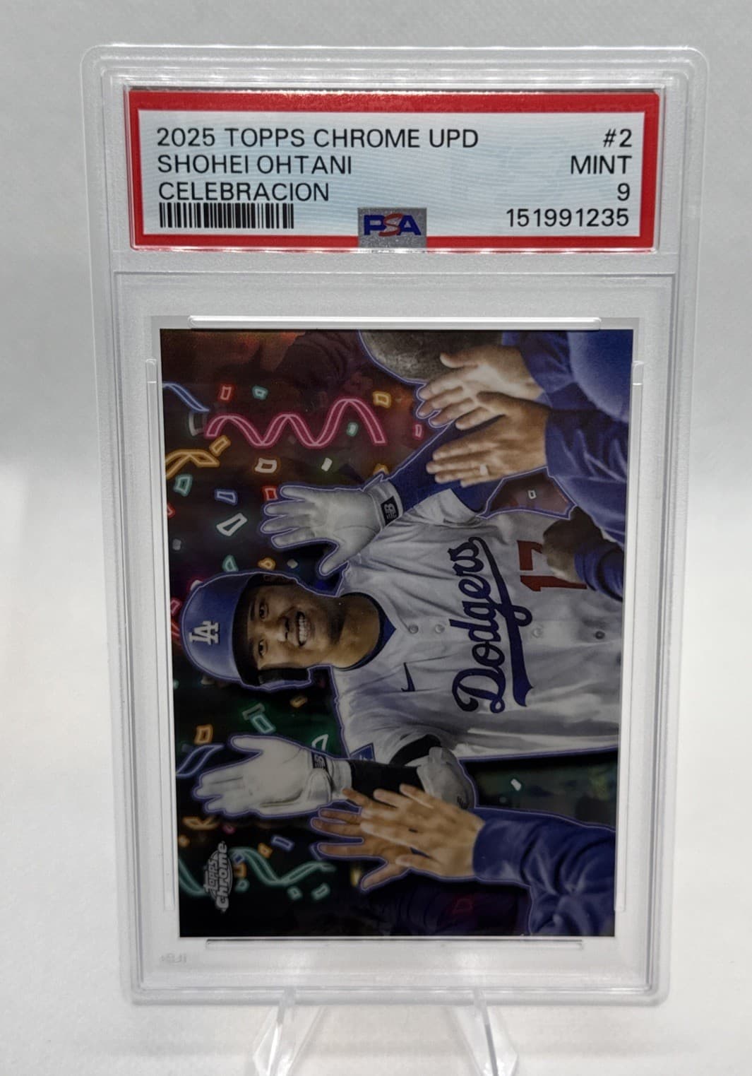 2025 Topps Chrome Update Shohei Ohtani Celebracion SSP #CT-2 PSA 9