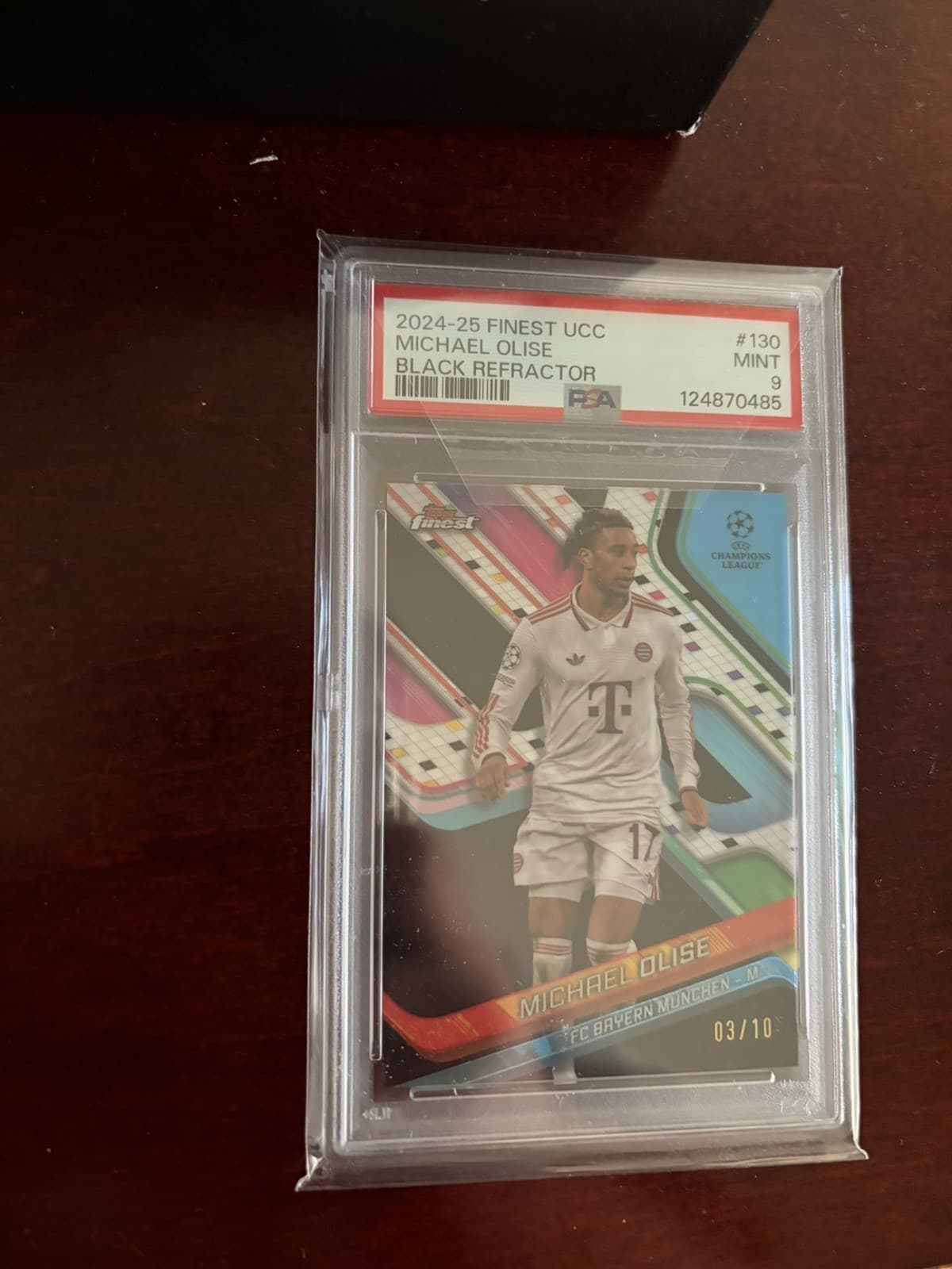 2024-25 Topps Finest UCC Michael Olise Black Refractor #03/10 PSA 9 🔥🔥